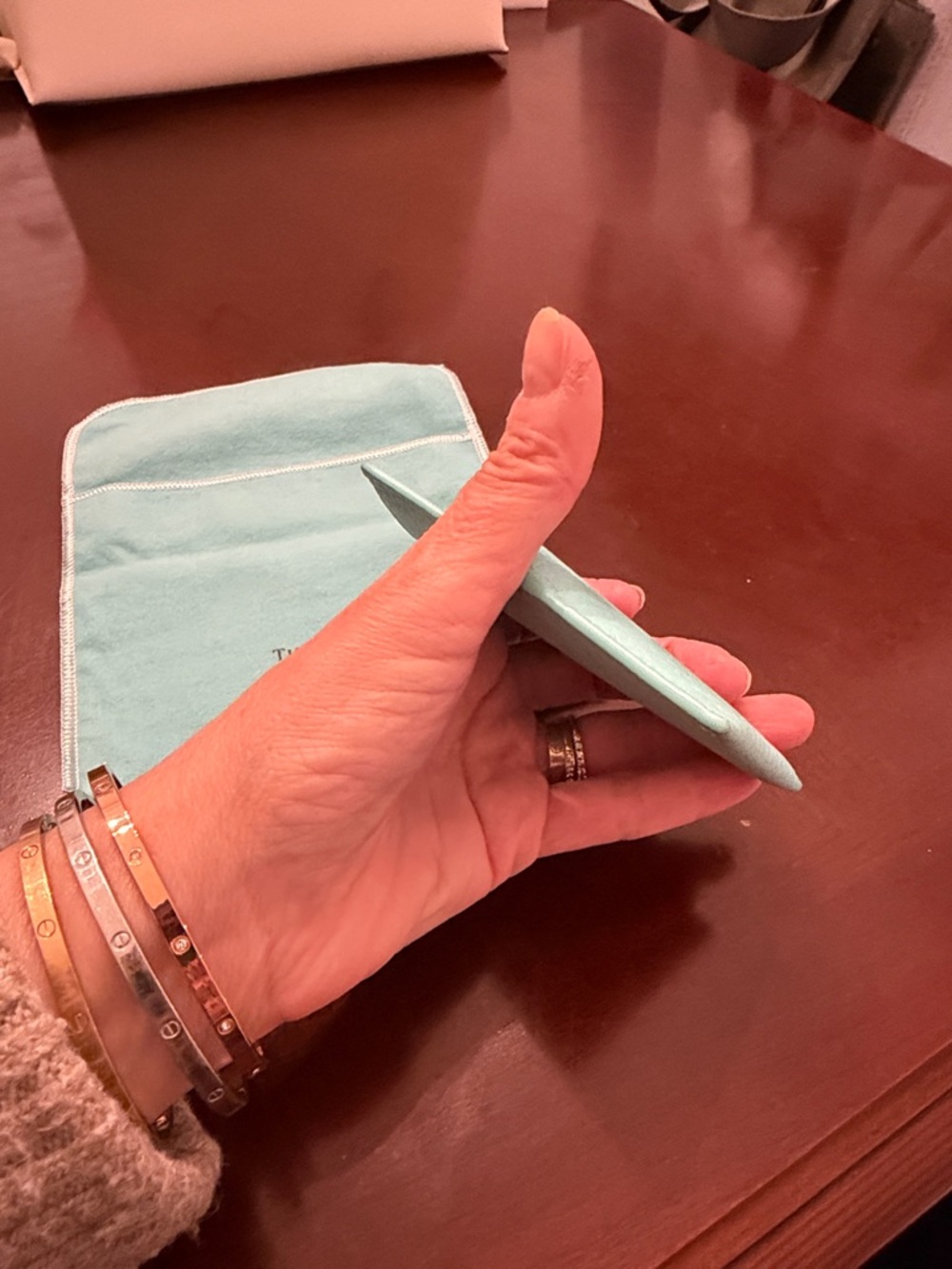 Tiffany & Co. Tiffany Blue Leather Card Wallet with Dust Pouch - Picture 9 of 11